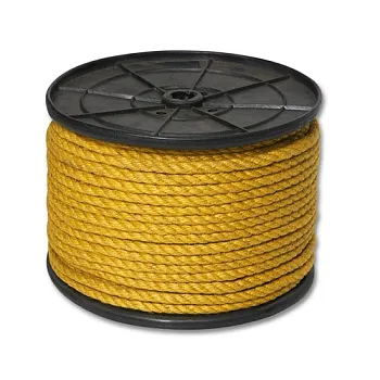 Канат джутовый ДТ тросовой свивки d.   6 мм желтый на кат. 200 мм (300 м)